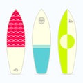 Surfboard set. Different surfboards design. Vector illustration